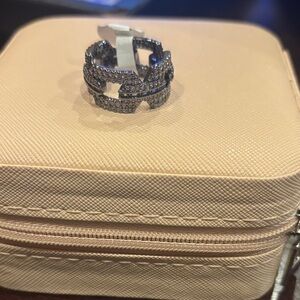 Sirens Paraiba on Hematite Ring